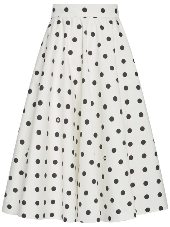 Dolce&Gabbana: Polka dots drill midi skirt - Black/White - women_0 | Luisa Via Roma