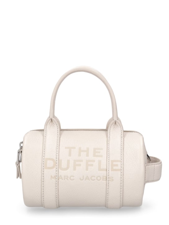 Marc Jacobs: The Mini Duffle leather bag - Beyaz - women_0 | Luisa Via Roma