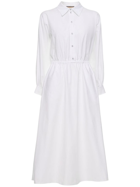 Gucci: Oxford cotton dress - Natural White - women_0 | Luisa Via Roma
