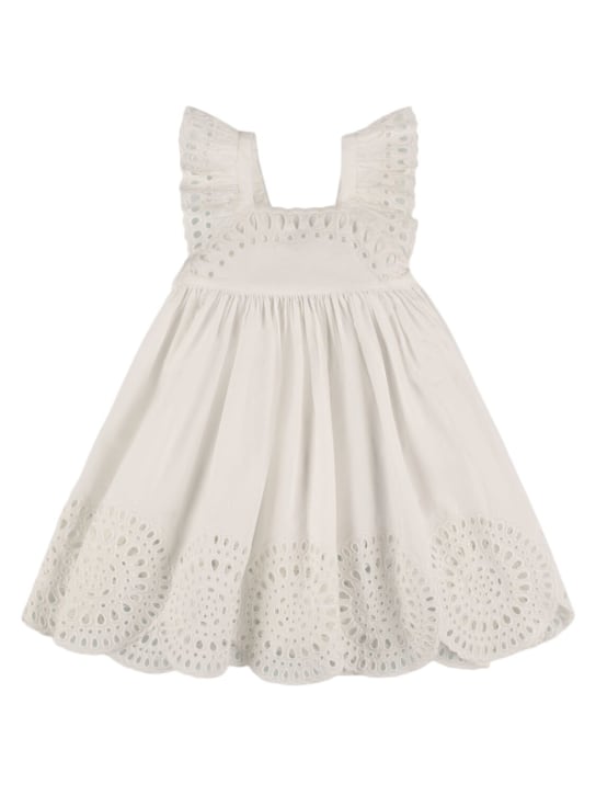 Stella Mccartney Kids: Vestido de popelina de algodón - Blanco - kids-girls_0 | Luisa Via Roma