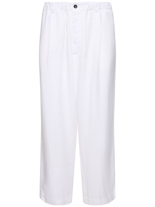 Giorgio Armani: Lyocell elastic waistband pants - Beyaz - men_0 | Luisa Via Roma