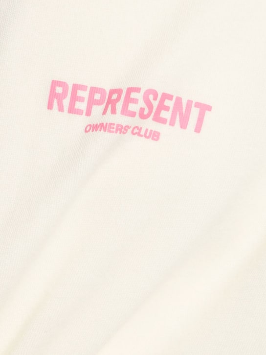 Represent: Owners Club logo棉质T恤 - White/Bubblegum - men_1 | Luisa Via Roma
