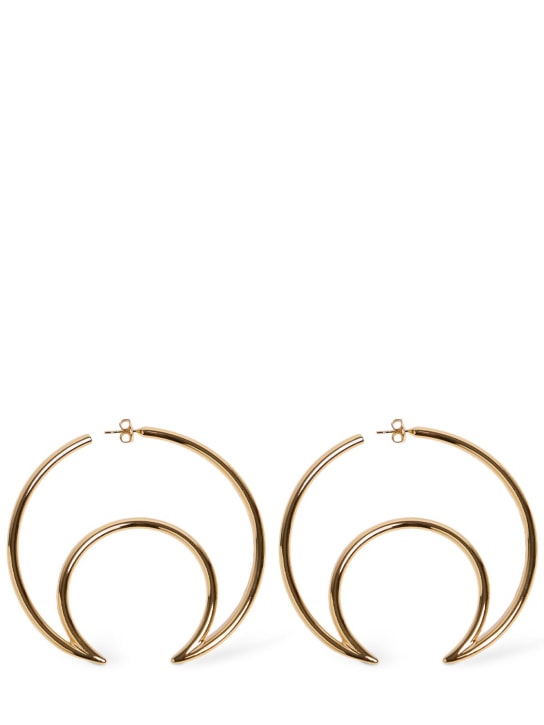 Marine Serre: Moon hoop earrings - Gold - men_0 | Luisa Via Roma