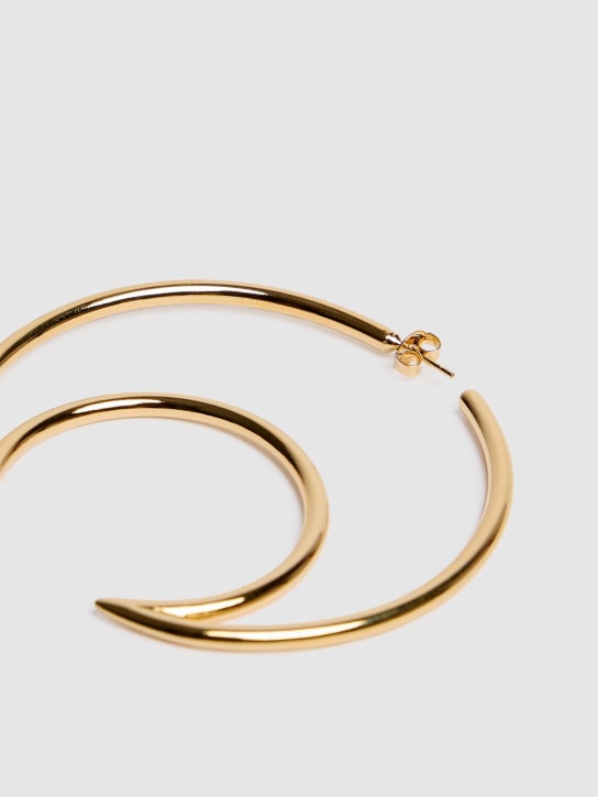 Marine Serre: Moon hoop earrings - Gold - men_1 | Luisa Via Roma