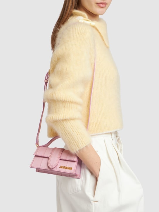 Jacquemus: Le Bambino leather top handle bag - Light Pink - women_1 | Luisa Via Roma