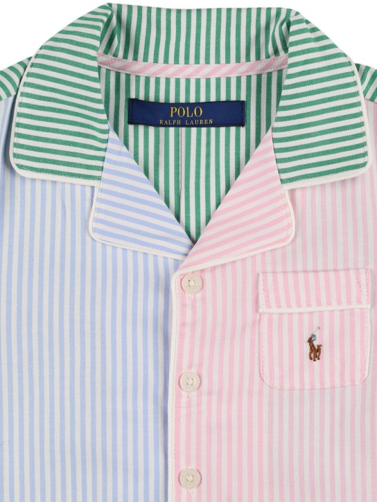 Polo Ralph Lauren: Striped cotton shirt & shorts - Multicolor - kids-boys_1 | Luisa Via Roma