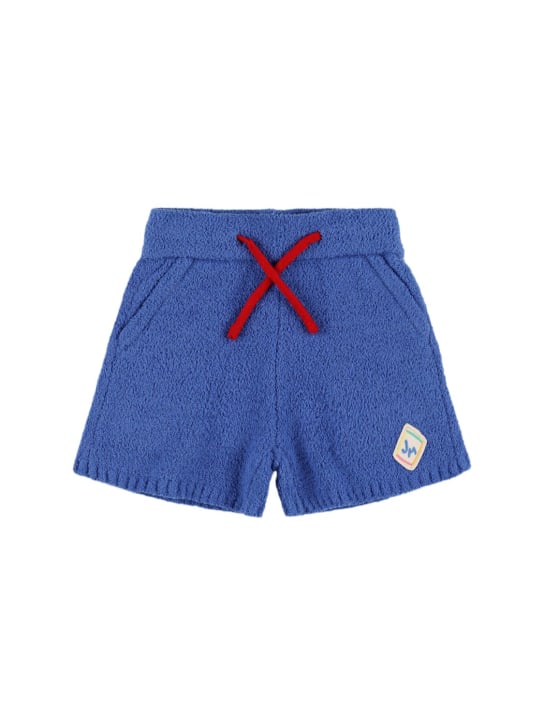Jellymallow: Tech knit shorts - Blue - kids-boys_0 | Luisa Via Roma
