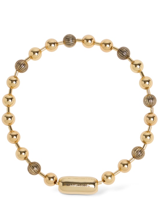 Marc Jacobs: Monogram ball chain collar necklace - Altın Rengi - women_0 | Luisa Via Roma