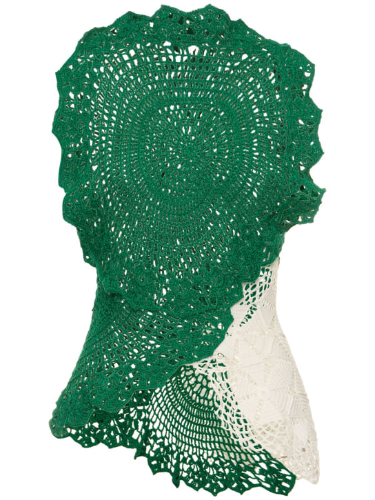 The Row: Crop top Christa in cotone crochet - Verde/Bianco - women_0 | Luisa Via Roma