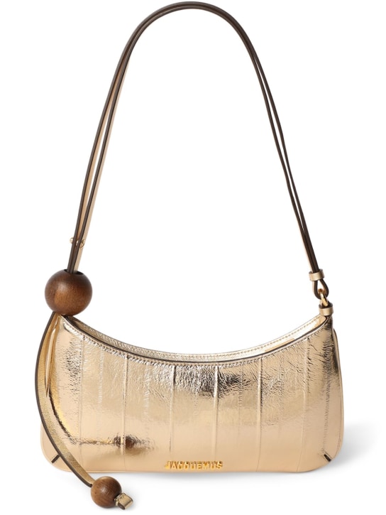 Jacquemus: Le Bisou Perle smooth leather bag - Gold - women_0 | Luisa Via Roma