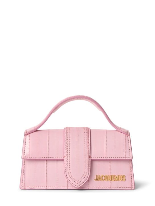 Jacquemus: Le Bambino leather top handle bag - Light Pink - women_0 | Luisa Via Roma