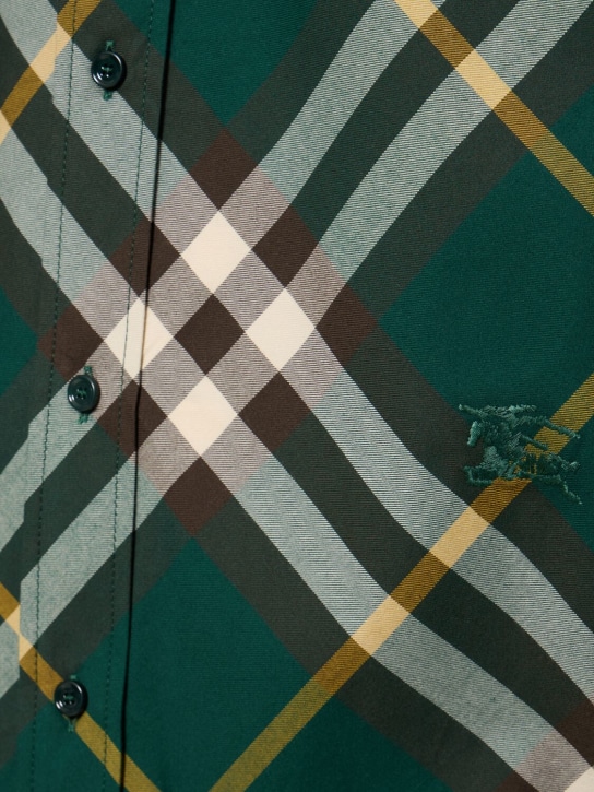 Burberry: Kariertes Hemd mit Logodruck - Ivy Green - men_3 | Luisa Via Roma