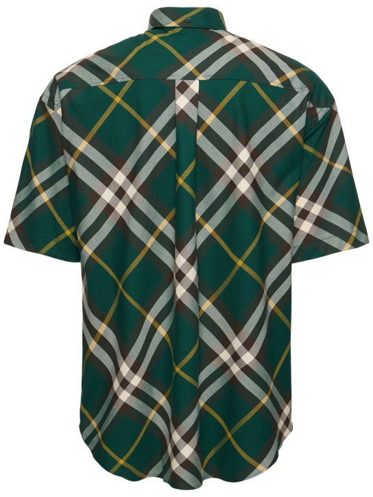 Burberry: Kariertes Hemd mit Logodruck - Ivy Green - men_4 | Luisa Via Roma