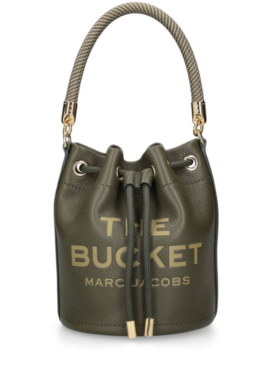 Marc Jacobs: Sac en cuir The Bucket - Vert Forêt - women_0 | Luisa Via Roma