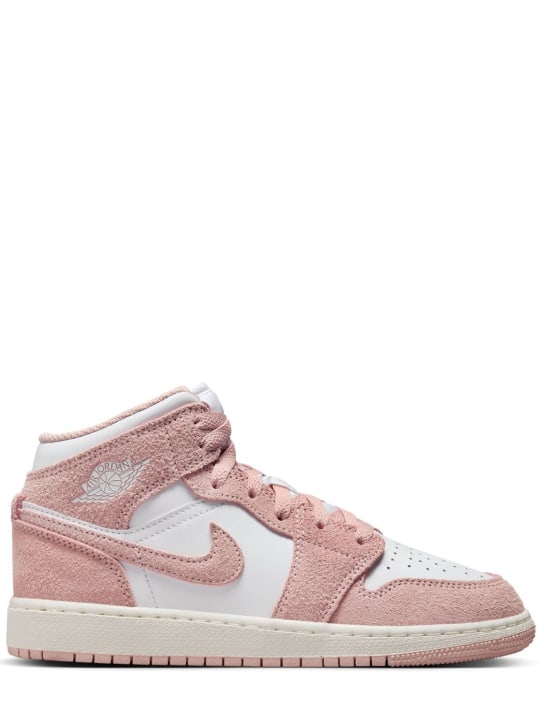 Nike: Air Jordan 1 Mid sneakers - White/Pink - kids-girls_0 | Luisa Via Roma