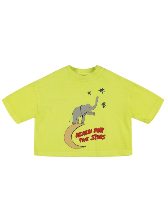 Jellymallow: Cotton crewneck sweatshirt - Yellow - kids-girls_0 | Luisa Via Roma