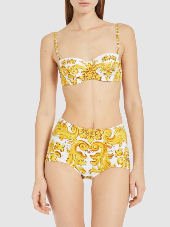 Dolce&Gabbana: Maiolica printed bikini set - women_1 | Luisa Via Roma