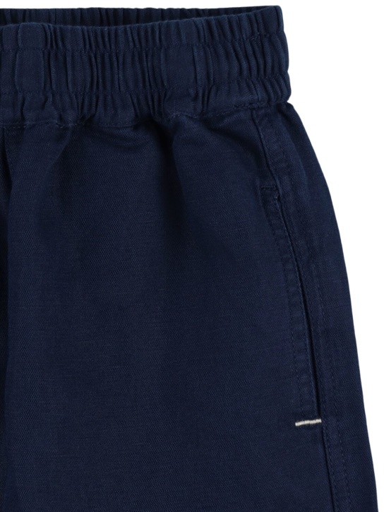 Molo: Pantalon en coton et lin - Bleu Marine - kids-boys_1 | Luisa Via Roma