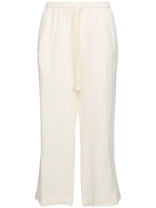 Commas: Pantalon large en lin - Blanc - men_0 | Luisa Via Roma