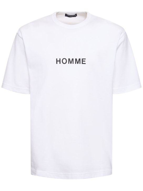 Comme des Garçons Homme: Logo印花棉质T恤 - 白色 - men_0 | Luisa Via Roma