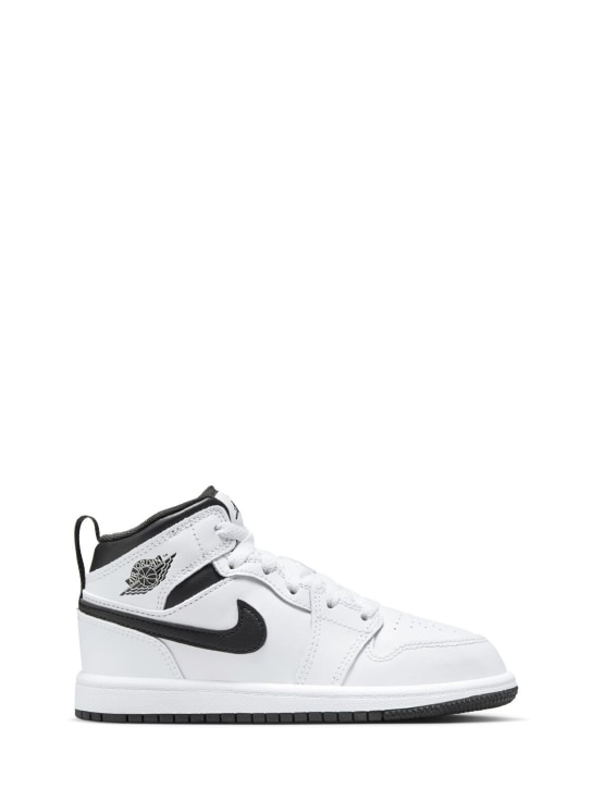 Nike: Sneakers Jordan 1 Mid - Blanc/Noir - kids-boys_0 | Luisa Via Roma