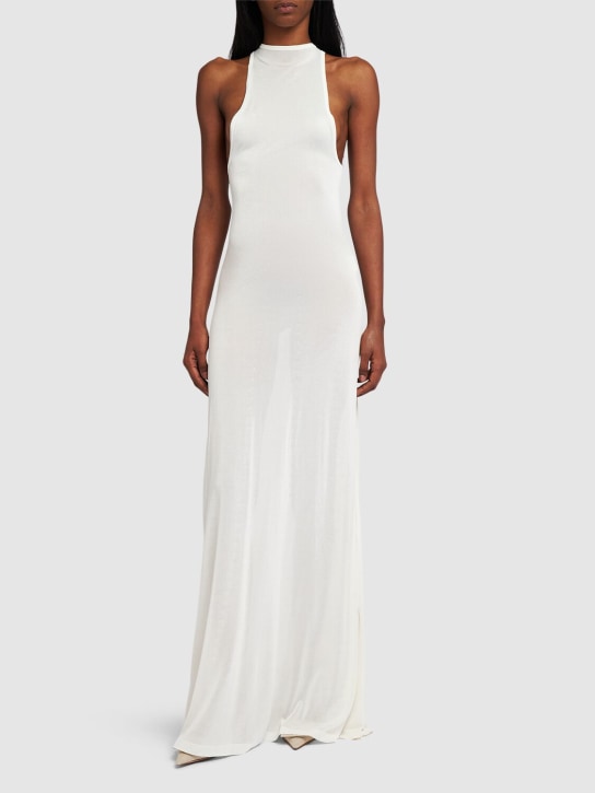 Jacquemus: La Robe Maille Sculta long dress - White - women_1 | Luisa Via Roma