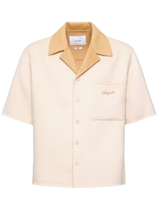 Axel Arigato: Holiday wool blend bowling shirt - men_0 | Luisa Via Roma