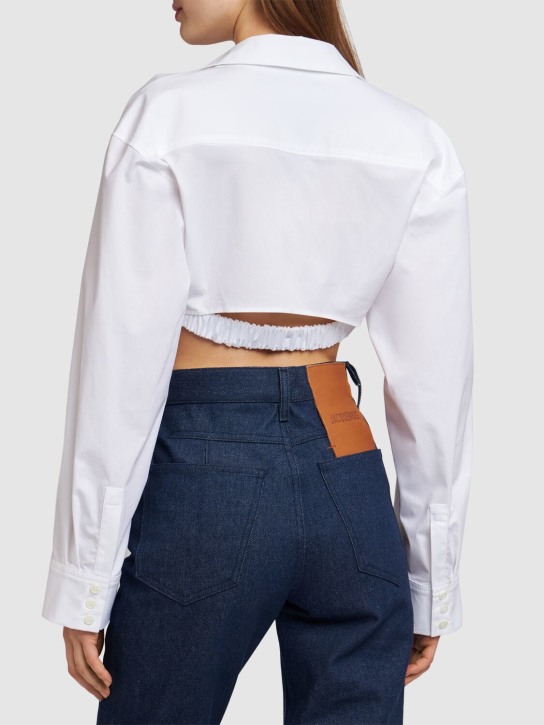 Jacquemus: La Chemise Bahia Courte府绸衬衫 - women_2 | Luisa Via Roma