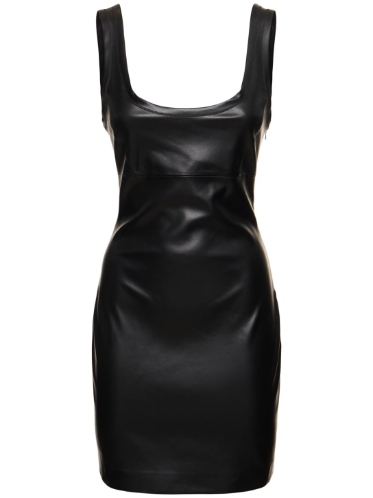 Stand Studio: Sawyer faux leather mini dress - Siyah - women_0 | Luisa Via Roma