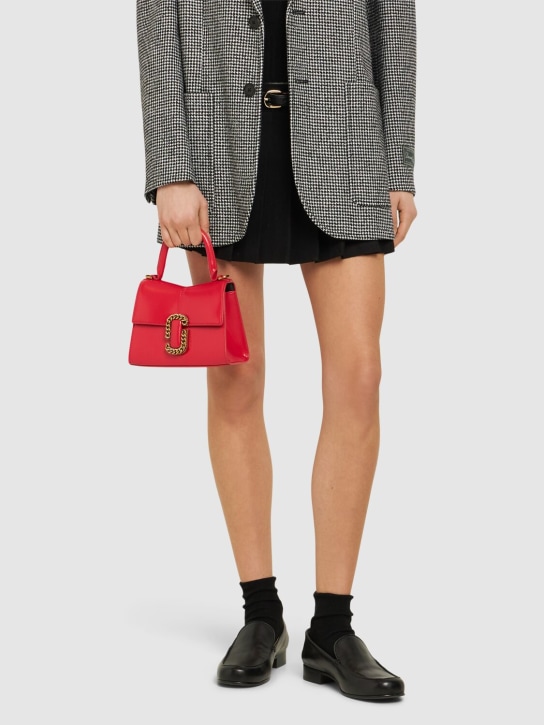 Marc Jacobs: The Mini leather top handle bag - True Red - women_1 | Luisa Via Roma