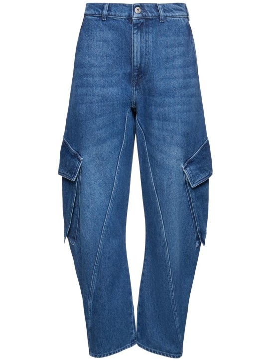 JW Anderson: Twisted cargo jeans - Blue - women_0 | Luisa Via Roma
