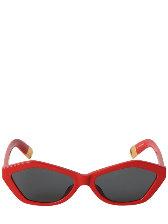 Jacquemus: Les Lunettes Bambino acetate sunglasses - Red - men_0 | Luisa Via Roma