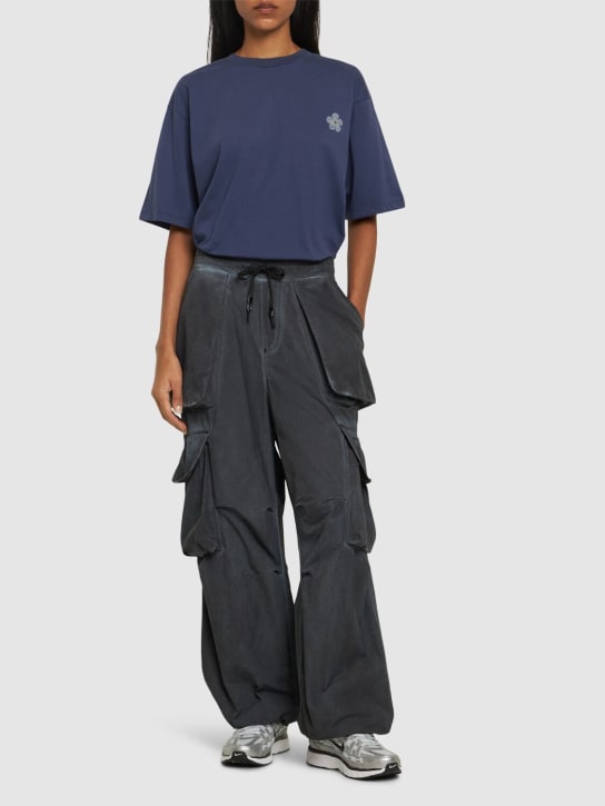 A Paper Kid: Unisex nylon cargo pants - Black - women_1 | Luisa Via Roma