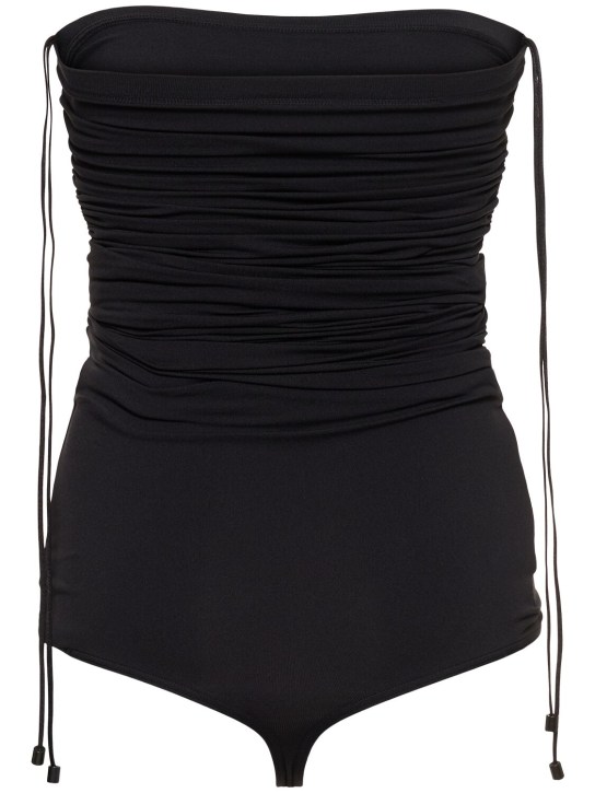 Wolford: Fatal draping string bodysuit - Black - women_0 | Luisa Via Roma