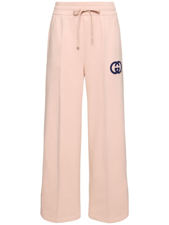 Gucci: Light felted cotton jersey joggers - Soft Pink - women_0 | Luisa Via Roma
