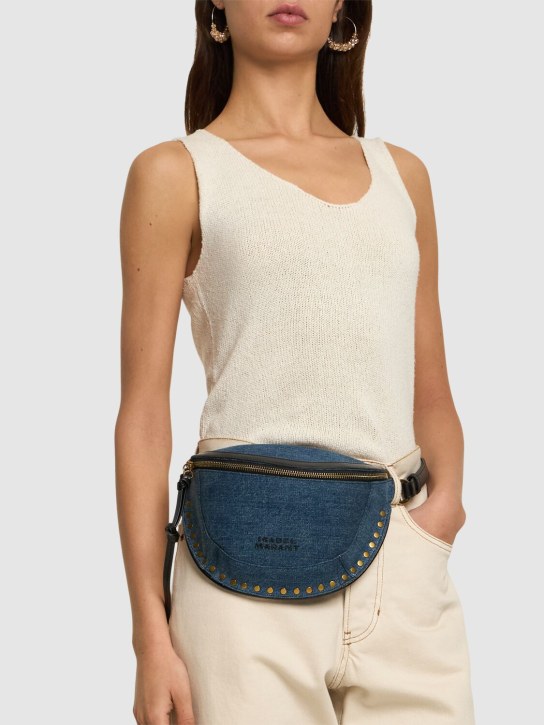 Isabel Marant: Skano denim belt bag - Dark Blue - women_1 | Luisa Via Roma