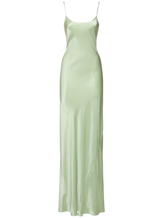Victoria Beckham: Maxi viscose cami long dress - Green - women_0 | Luisa Via Roma