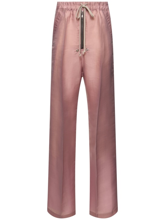 Rick Owens: Geth Belas silk straight pants - Dusty Pink - women_0 | Luisa Via Roma