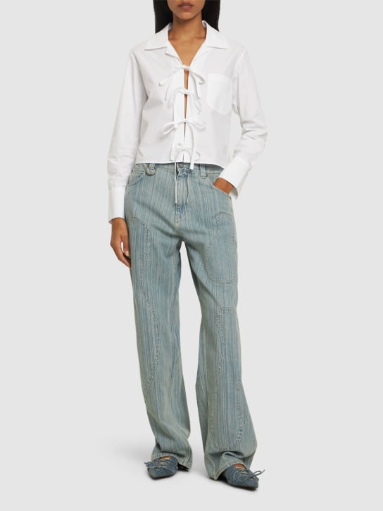 Bonsai: Oversize cotton denim jeans - Light Blue - women_1 | Luisa Via Roma
