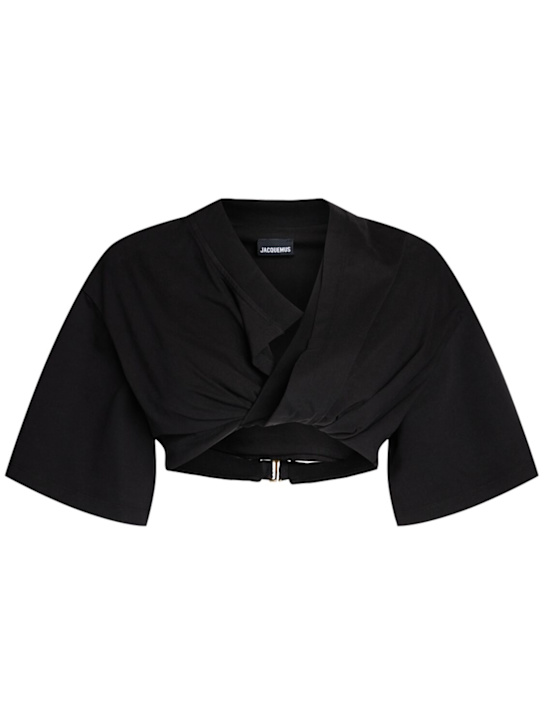 Jacquemus: Le Tshirt Bahia Court crop top - women_0 | Luisa Via Roma
