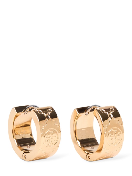 Tory Burch: Miller hoop earrings - Gold - women_0 | Luisa Via Roma