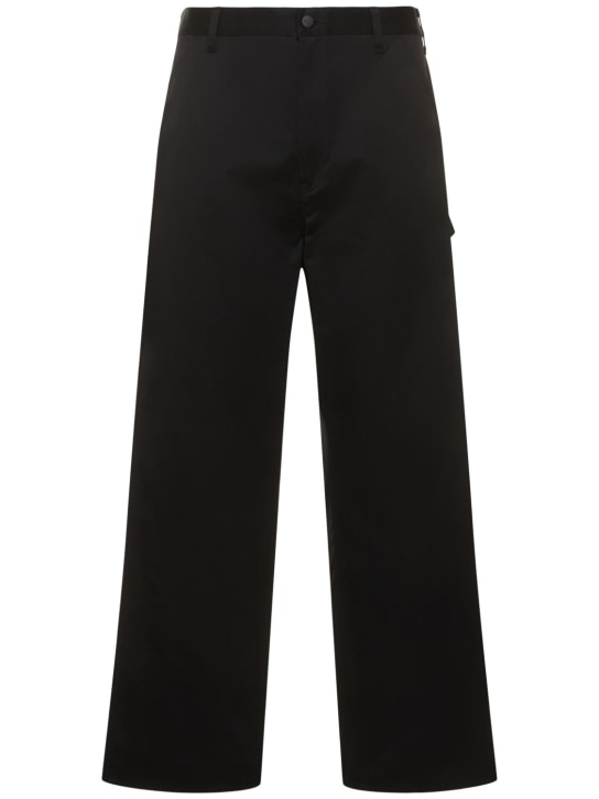 JUNYA WATANABE: Pantalones de gabardina de algodón - Negro - men_0 | Luisa Via Roma