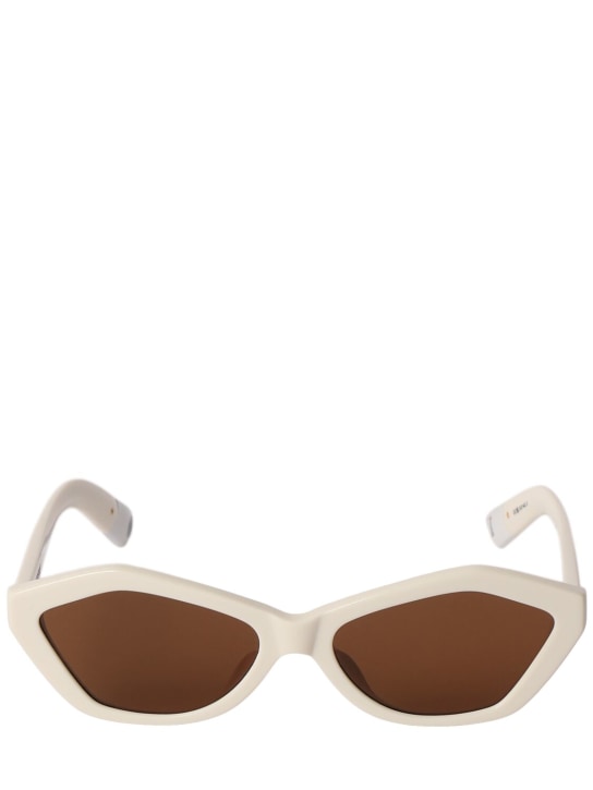 Jacquemus: Les Lunettes Bambino acetate sunglasses - Beyaz - women_0 | Luisa Via Roma