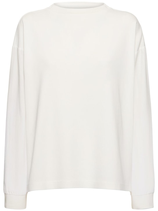 The Row: Amira jersey crewneck sweatshirt - White - women_0 | Luisa Via Roma