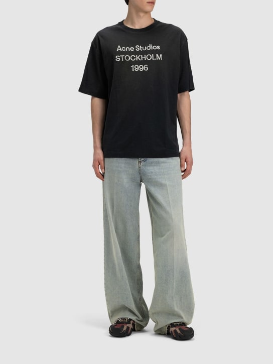 Acne Studios: Exford 1996 cotton blend t-shirt - siyah - men_1 | Luisa Via Roma