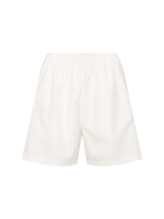 The Row: Gunty cotton jersey shorts - Beyaz - women_0 | Luisa Via Roma