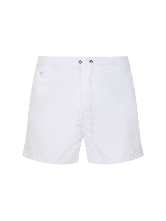 SUNDEK: Fixed waist nylon swim shorts - Beyaz - men_0 | Luisa Via Roma