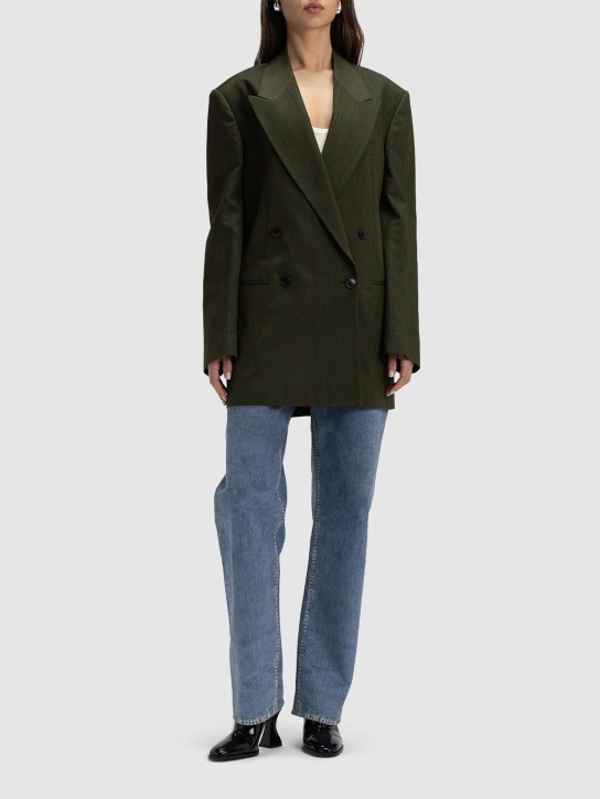 Dries Van Noten: Heavy cotton blend jacket - Yeşil - women_1 | Luisa Via Roma