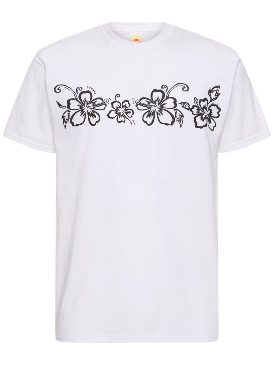 SUNDEK: 印花棉质平纹针织T恤 - 白色 - men_0 | Luisa Via Roma