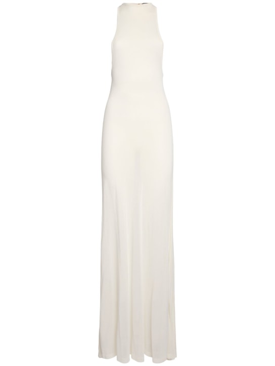 Jacquemus: La Robe Maille Sculta long dress - White - women_0 | Luisa Via Roma